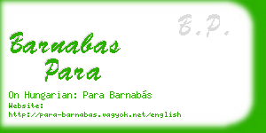 barnabas para business card