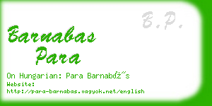 barnabas para business card